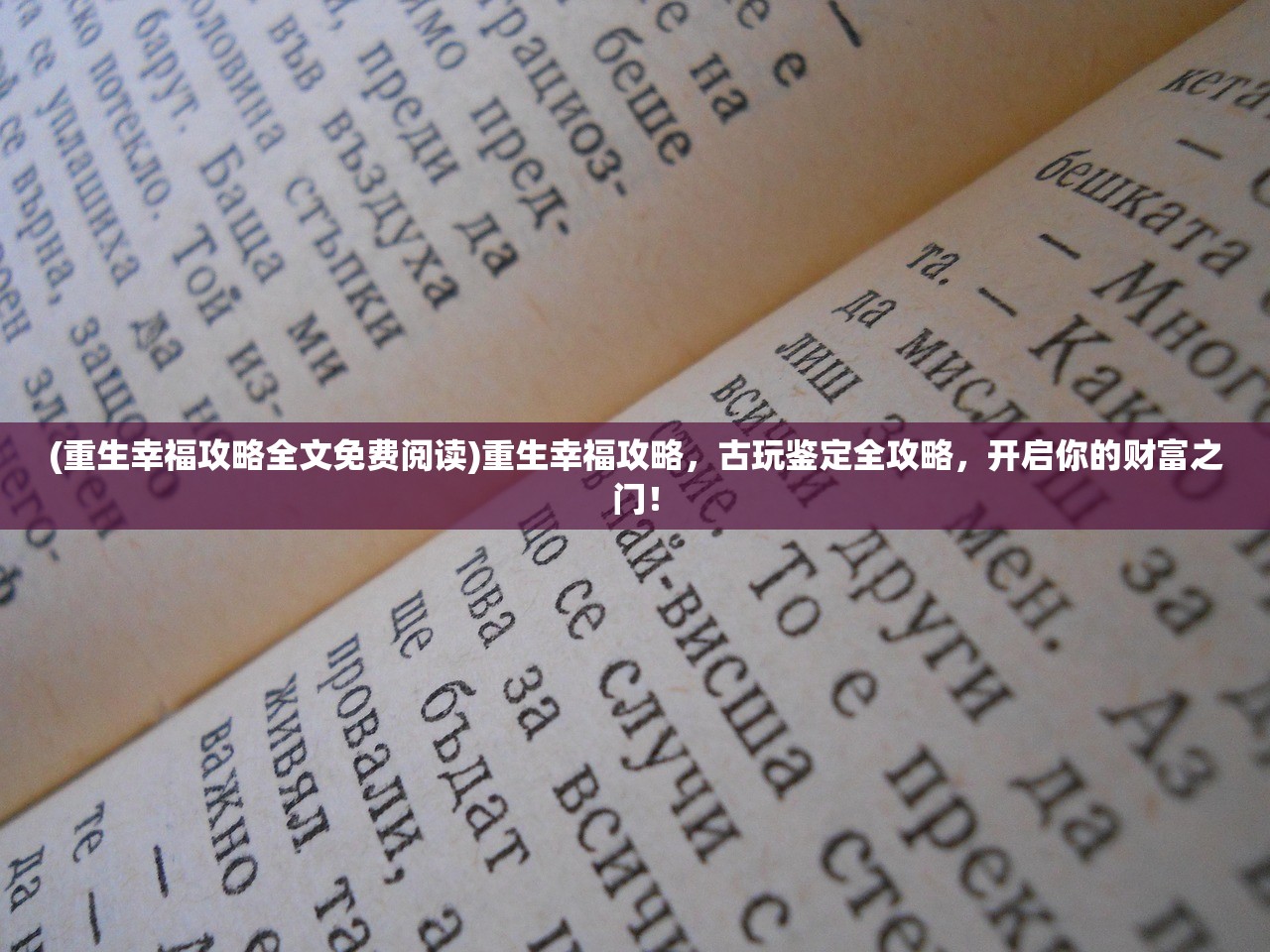 (重生幸福攻略全文免费阅读)重生幸福攻略，古玩鉴定全攻略，开启你的财富之门！